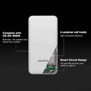پاوربانک ای دیتا مدل Adata T10000 ظرفیت 10000 میلی آمپر ساعت