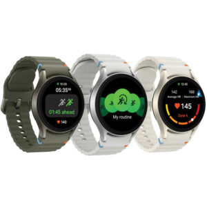 ساعت هوشمند سامسونگ مدل Galaxy Watch 7 40mm دارای قابلیت های کنترل موسیقی (Music Player)، قابلیت مکالمه از طریق بلوتوث، قابلیت تغییر طرح ساعت یا تم، صفحه همیشه روشن (Always-on Display)، پشتیبانی از دستیار صوتی بند پلاستیک
